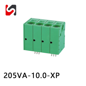 Marca SHANYE 205VA-10.0 paso de 10,0mm tipo resorte Phoenix tira de terminales conector de pcb bloque de conexión de cable 