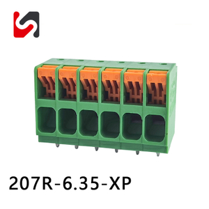 SHANYE BRAND 207R-6.35 6,35 mm Pitch heißer Verkauf Phoenix-Federklemmenleiste Leiterplatten-Anschlussblock besserer Preis