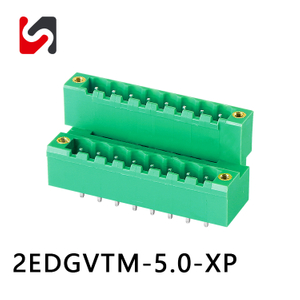 Conectores de bloques de terminales enchufables verdes macho-hembra de paso de 2EDGVTM-5.0 300V 5,0 MM