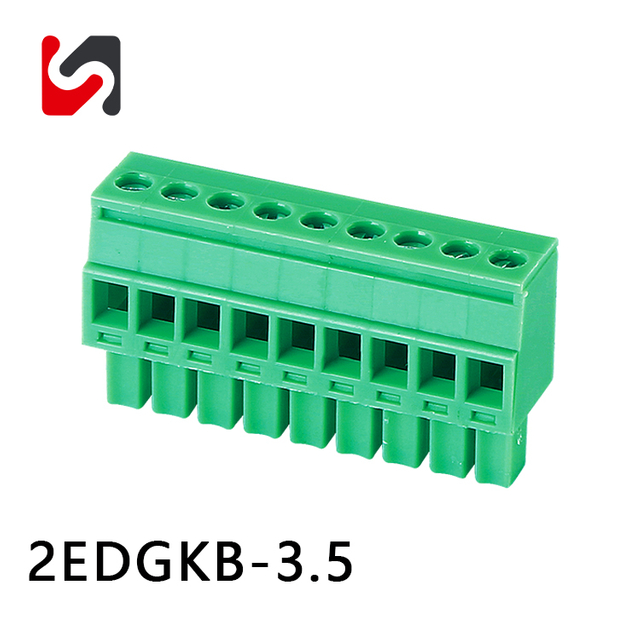 2EDGKB-3.5 300V 8A fabricante de blocos de terminais conectáveis ​​de venda quente para fio conecta cor verde