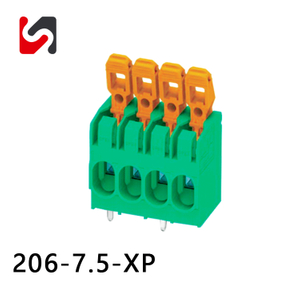7,5 PCB-Klemmenblock heißer Verkauf 206-7,5 7,5-mm-Phoenix-Federklemmenleisten-Leiterplattensteckverbinder mit 7,5 mm Rastermaß 