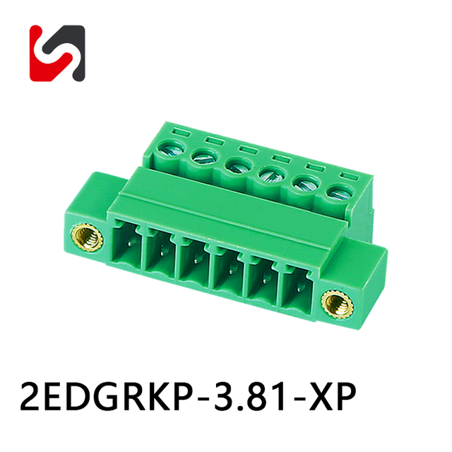 SHANYE BRAND 2EDGRKP-3.81 Bloque de terminales enchufable con paso de 3,81 mm, cable hembra macho a cable 